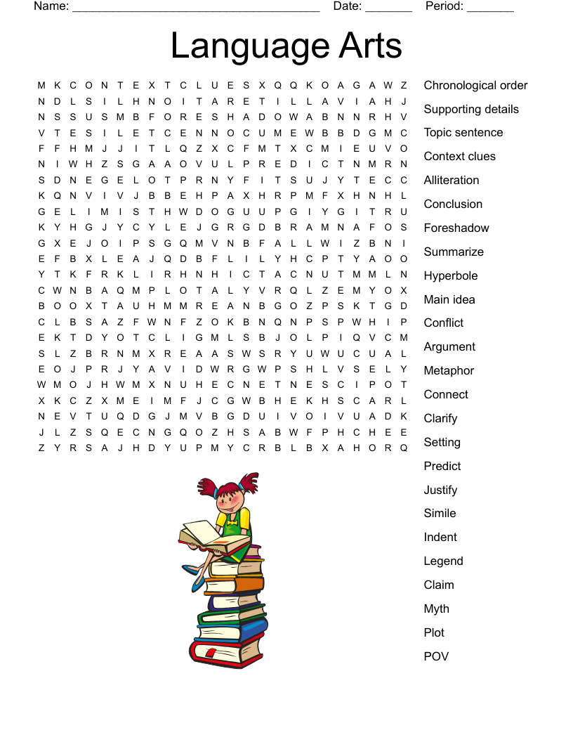 Language Arts Word Search WordMint