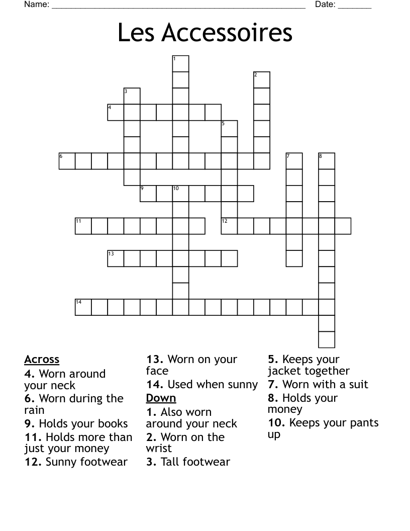 Les Accessoires Crossword WordMint