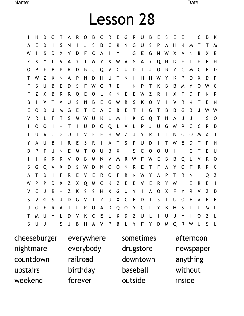 Lesson 28  Word Search