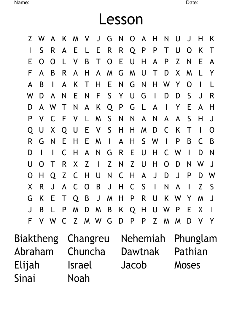 Lesson  Word Search