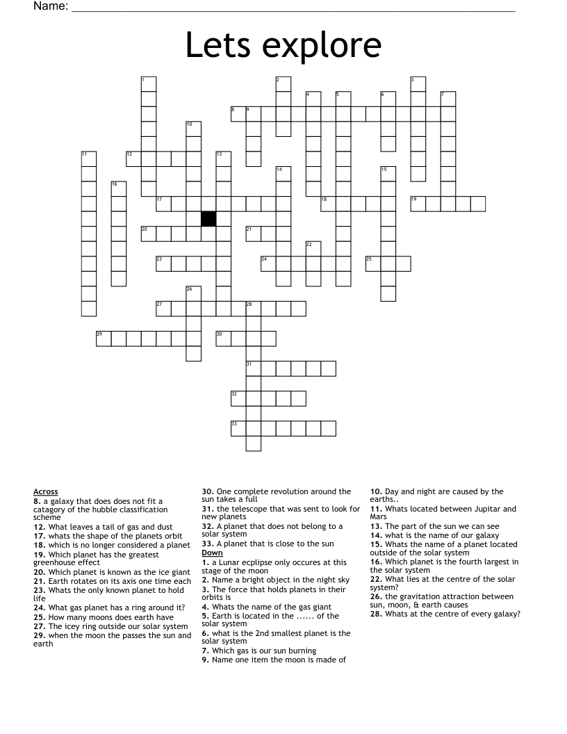 Lets explore Crossword