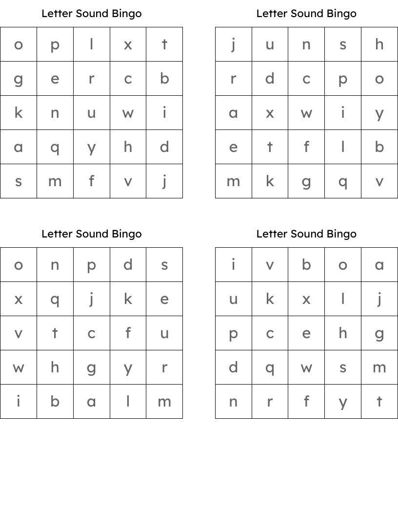 Letter Sound Bingo