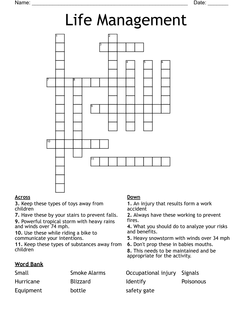 Life Management Crossword