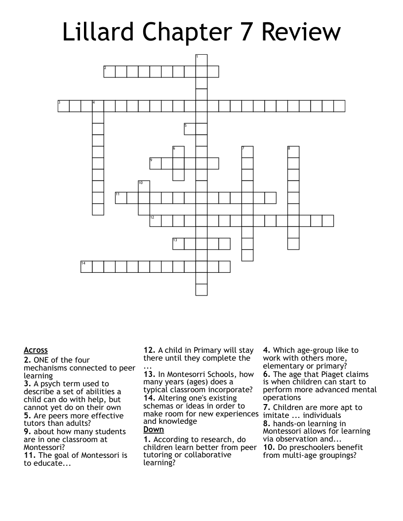 Lillard Chapter 7 Review Crossword