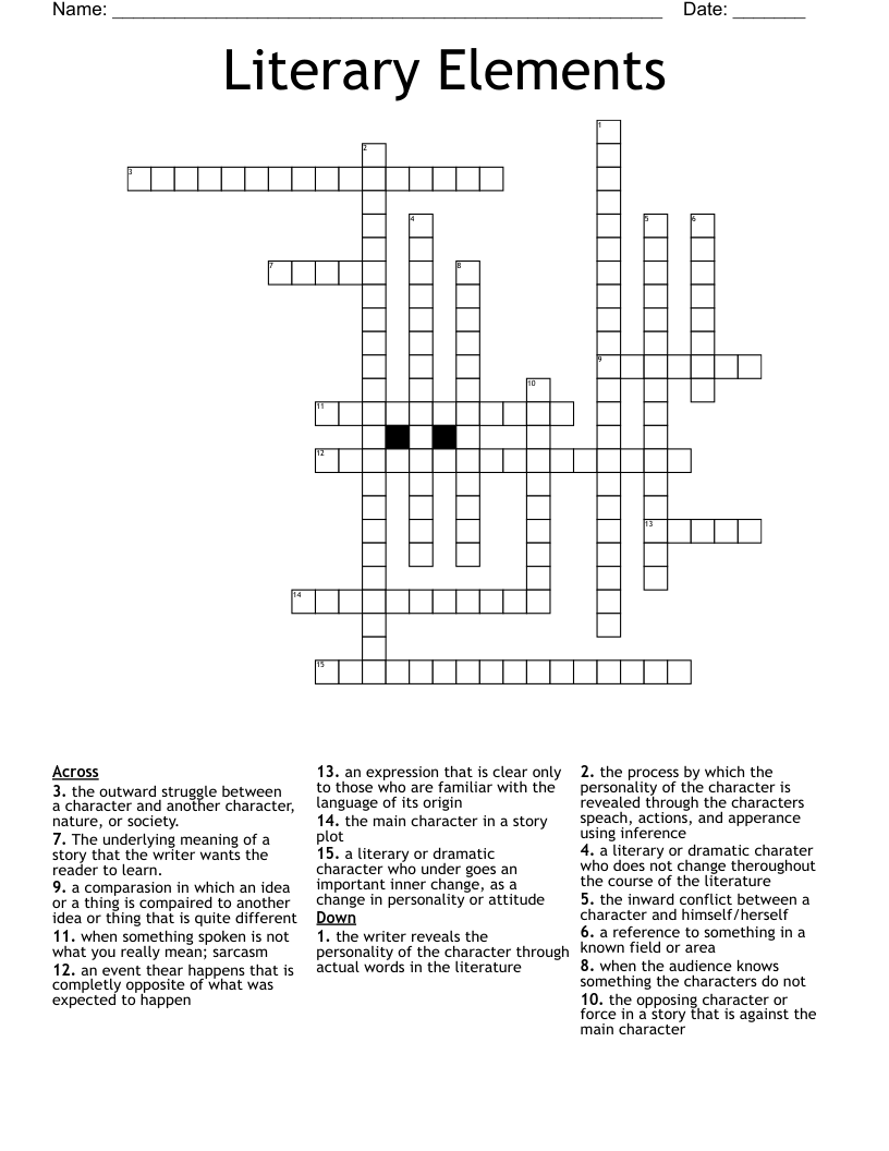Story Elements Quiz Worksheet WordMint