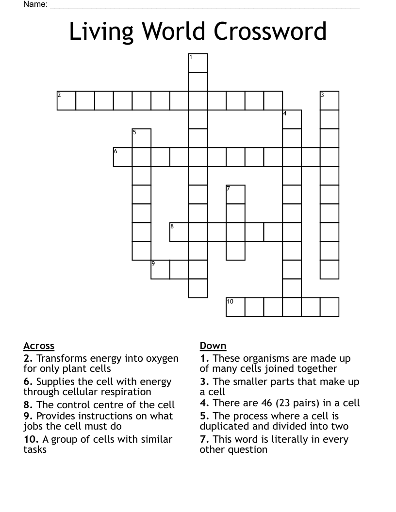 Living World Crossword