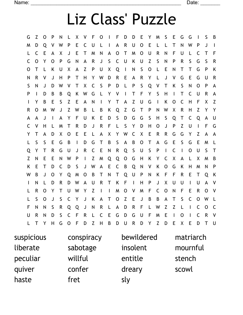 Liz Class' Puzzle Word Search