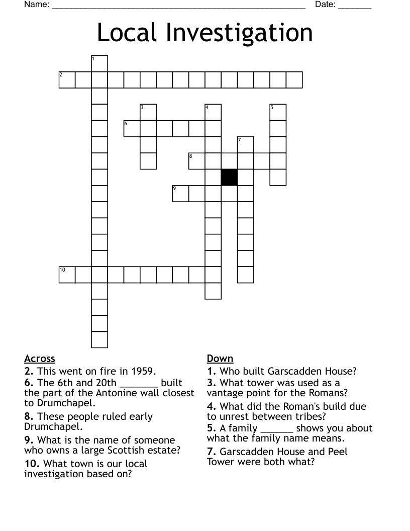 Local Investigation Crossword WordMint