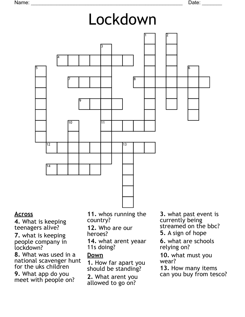 Lockdown Crossword