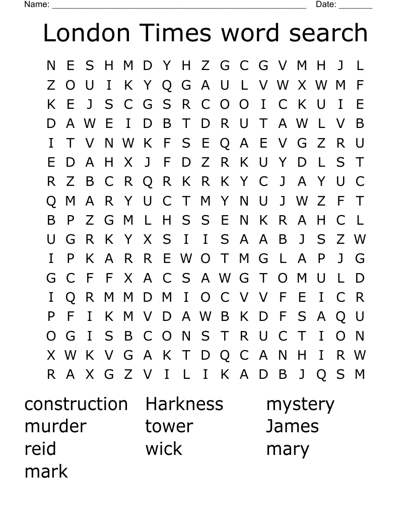 London Times word search