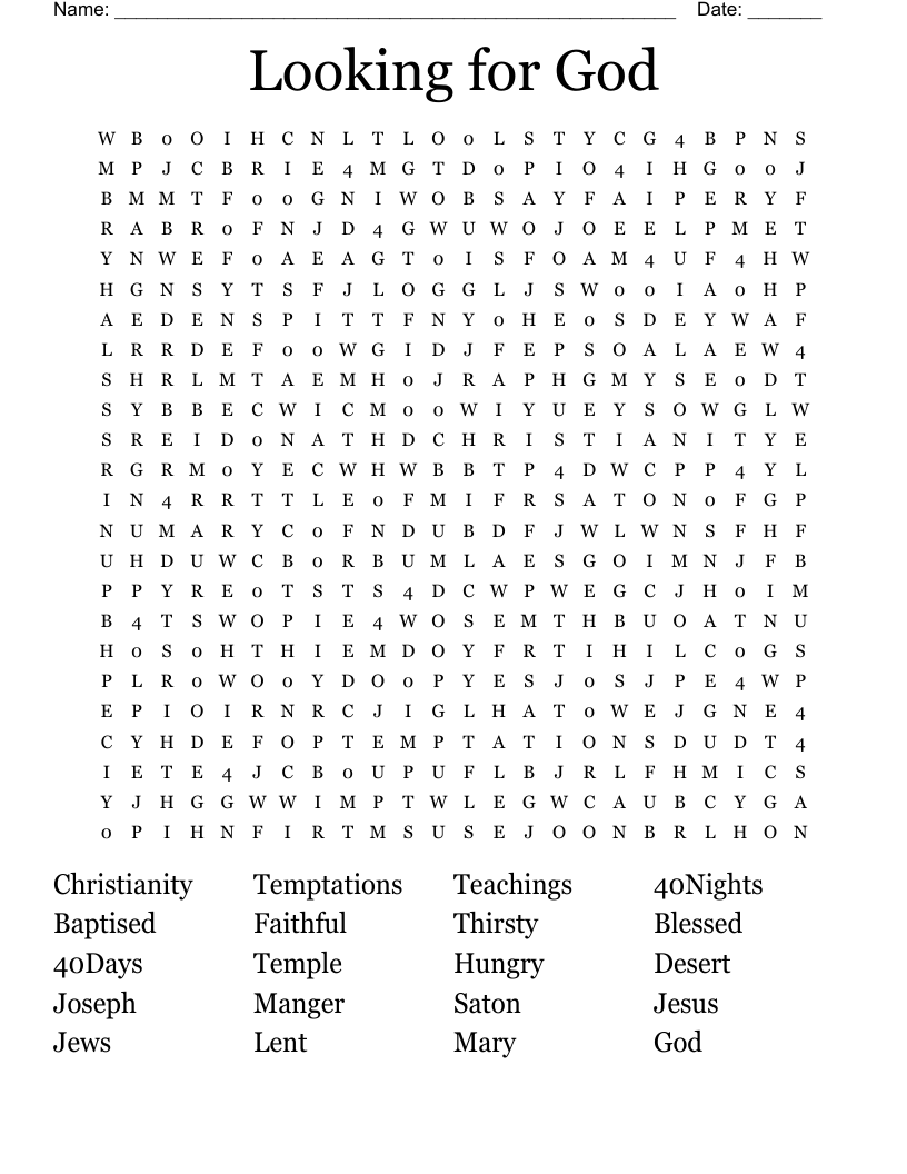 Looking for God Word Search