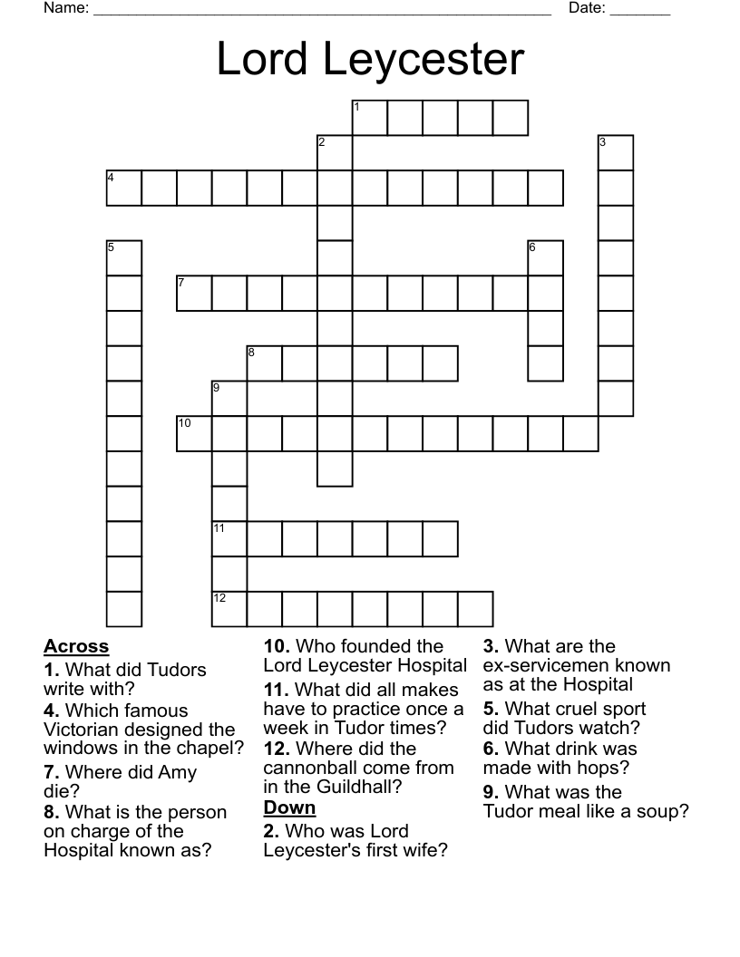 Lord Leycester Crossword