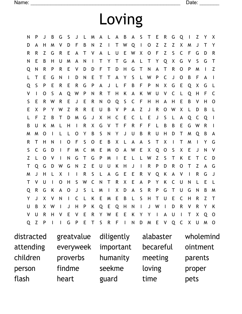 Loving Word Search