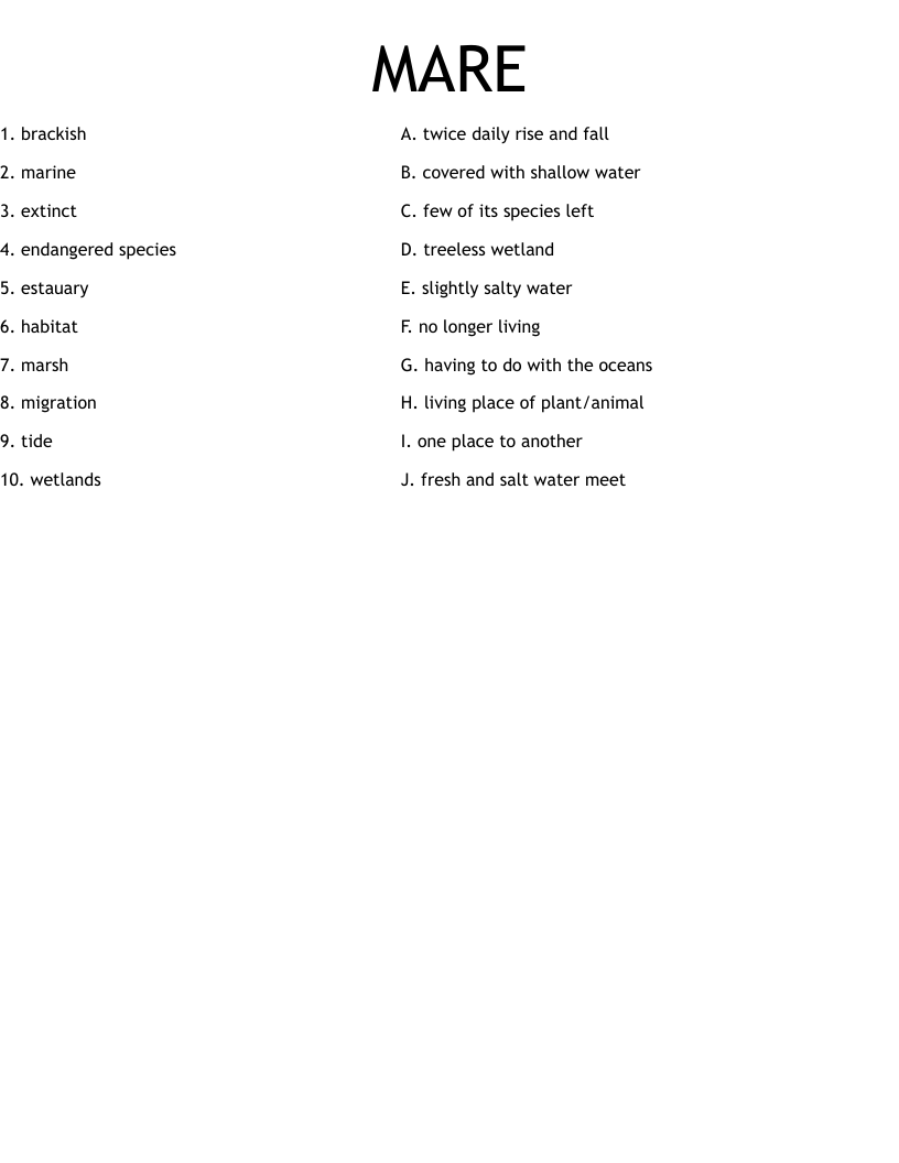 MARE Worksheet