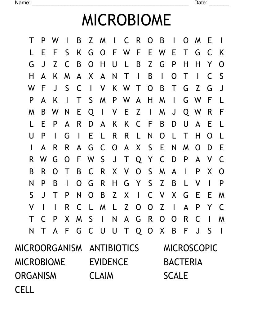 MICROBIOME  Word Search