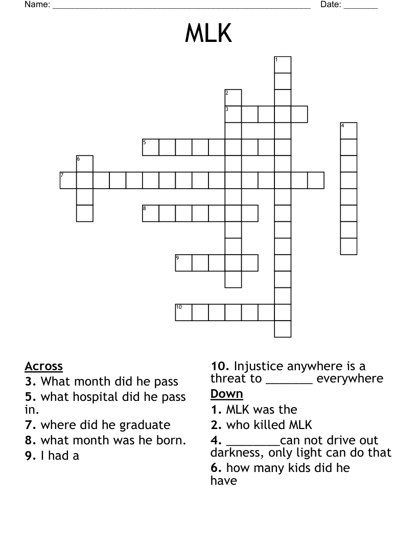 MLK Crossword