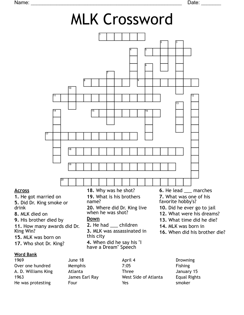 MLK Crossword
