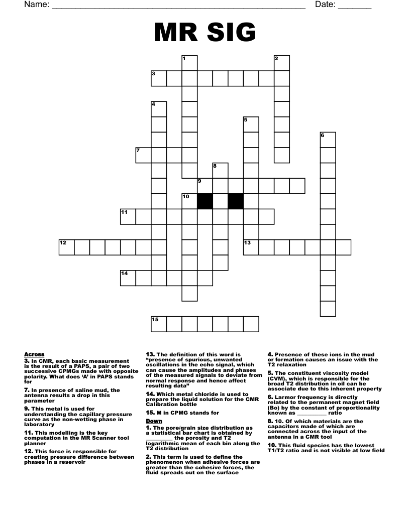 MR SIG Crossword
