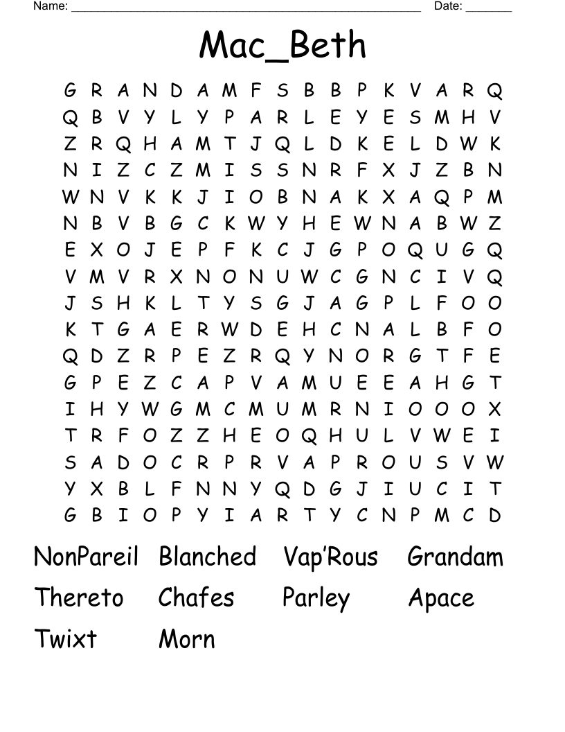 Mac_Beth Word Search