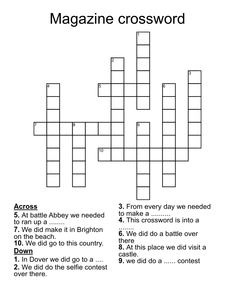 Magazine crossword