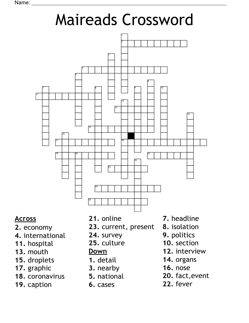 Maireads Crossword