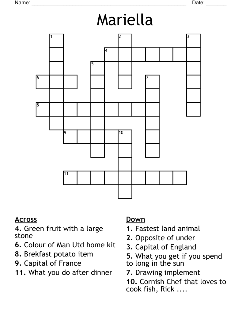 Mariella Crossword