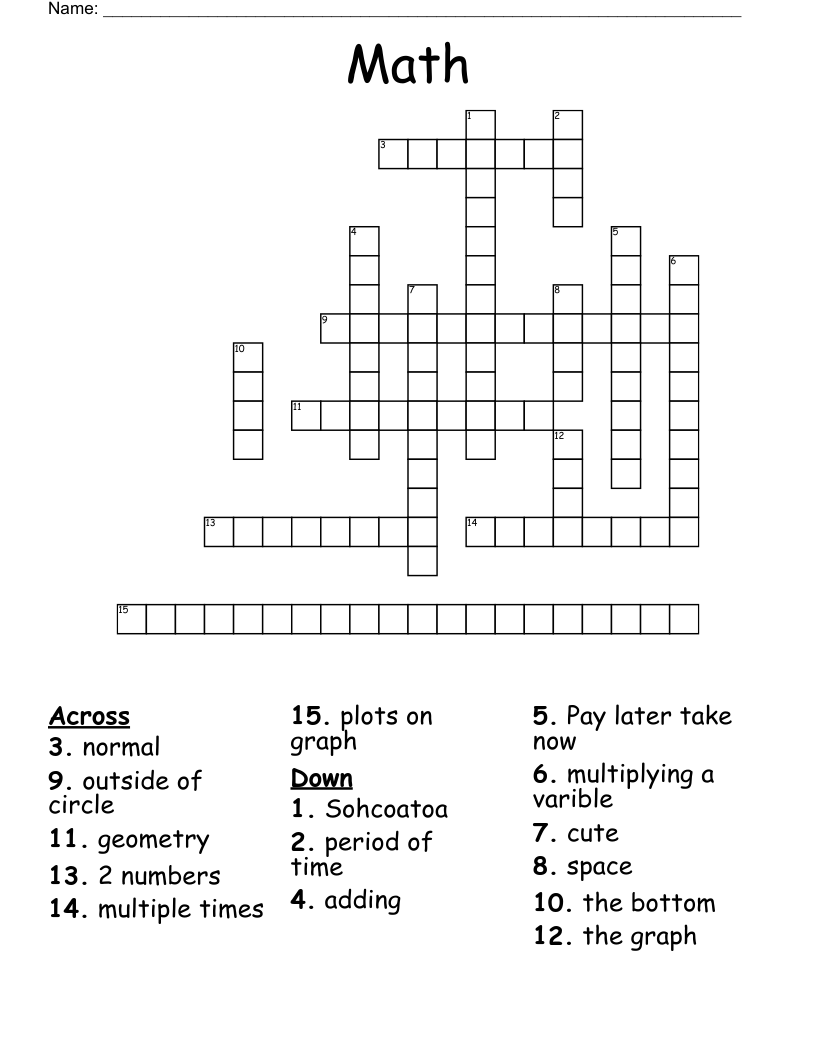 Math Crossword WordMint