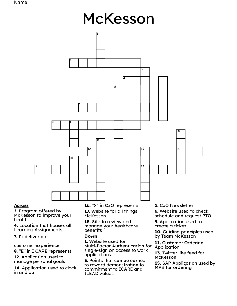 McKesson  Crossword