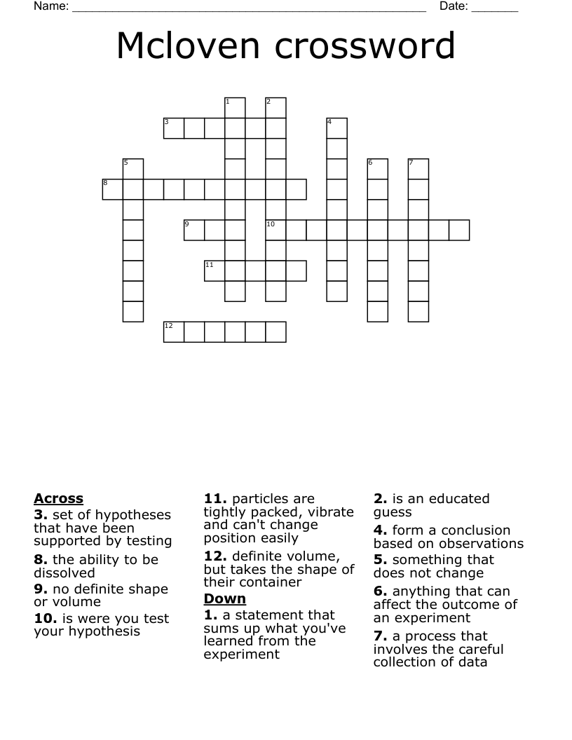 Mcloven crossword