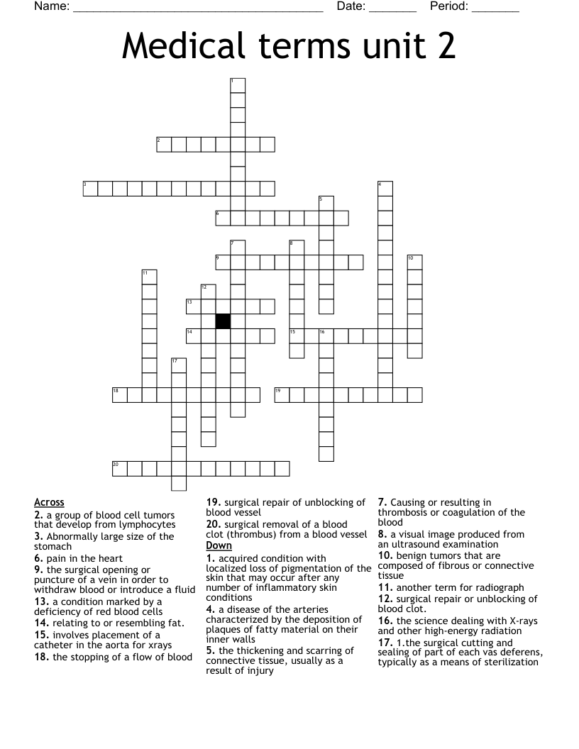 Chapter 8 Crossword Puzzle Medical Terminology Eugene Burk s Word Search