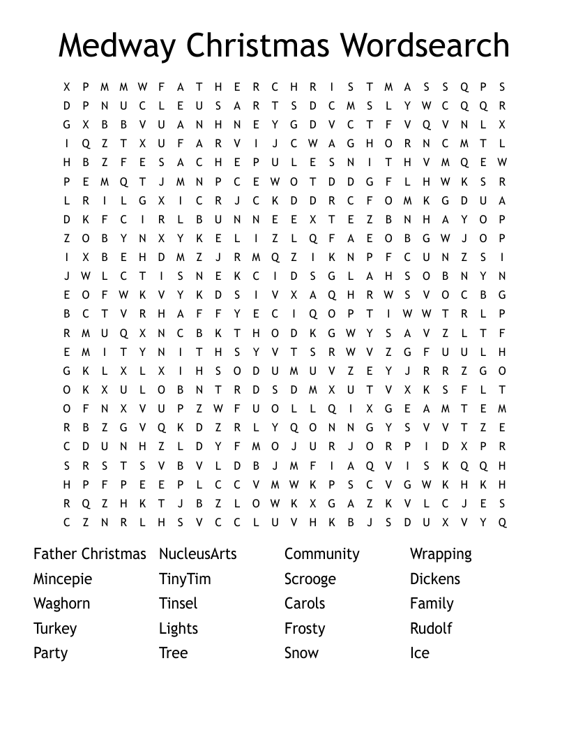 Medway Christmas Wordsearch