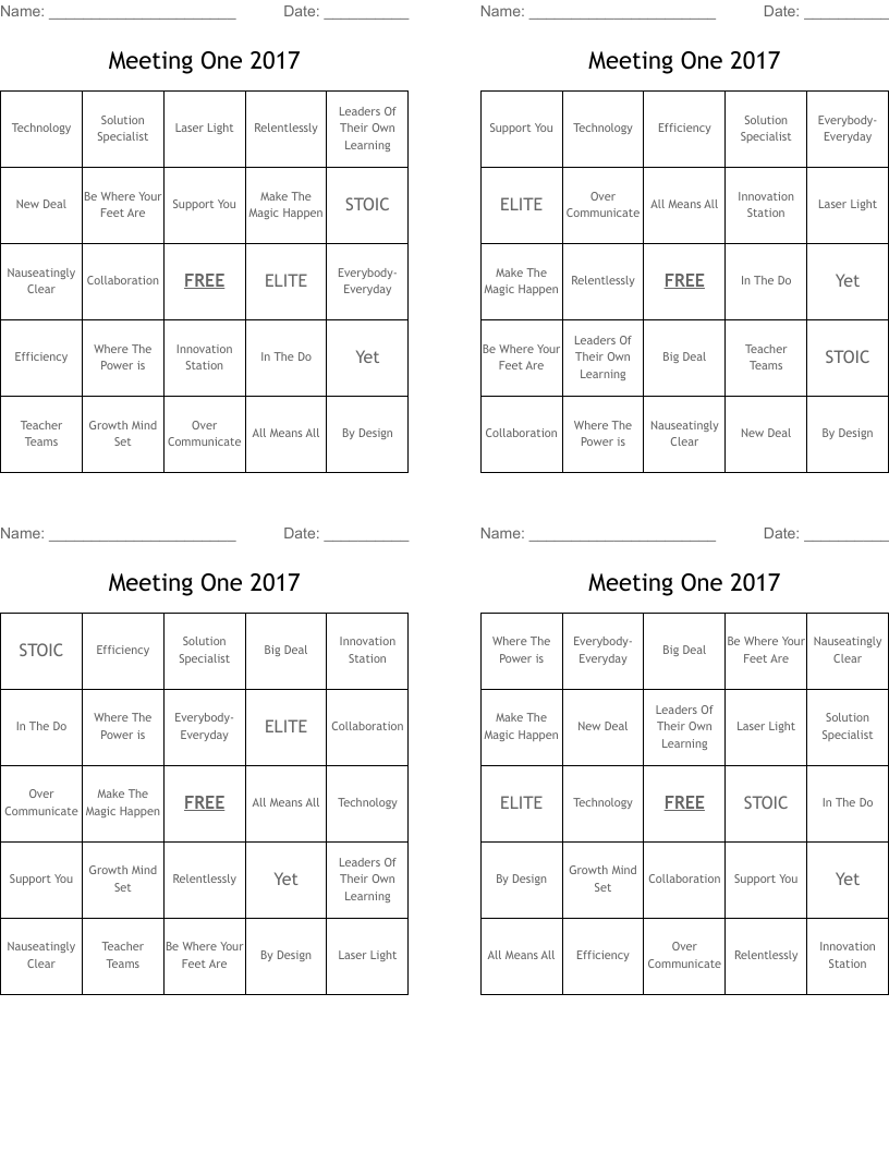 Meeting One 2017