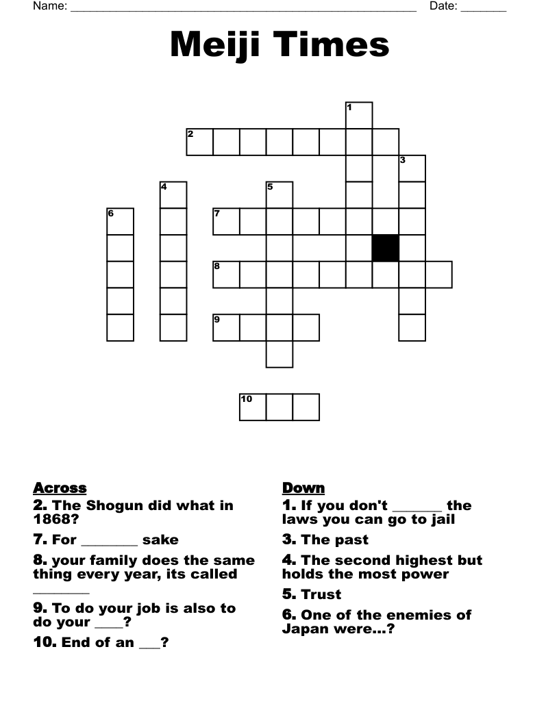 Meiji Times Crossword