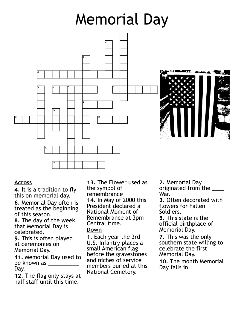 Printable Memorial Day Word Search Printable World Holiday