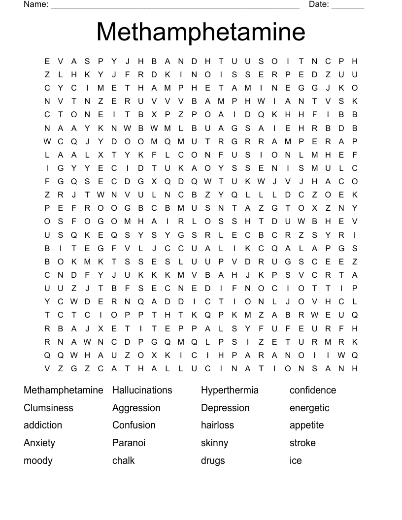 Methamphetamine  Word Search