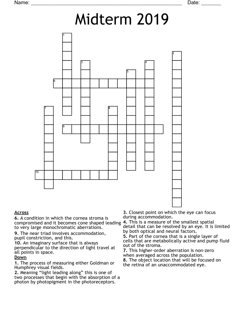 Midterm 2019 Crossword