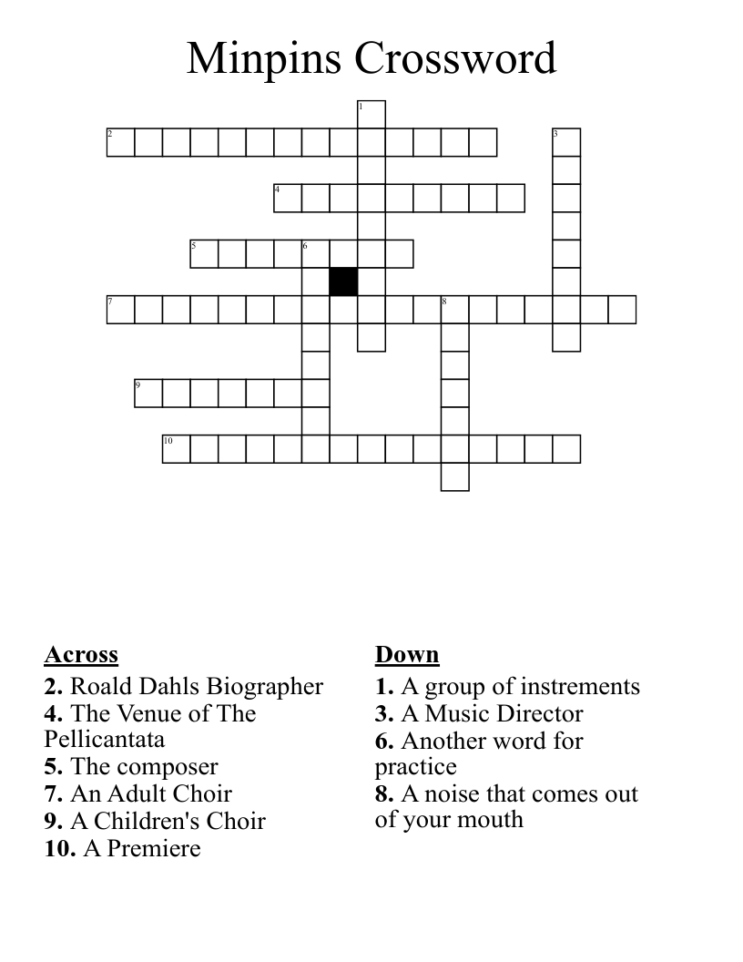 Minpins Crossword