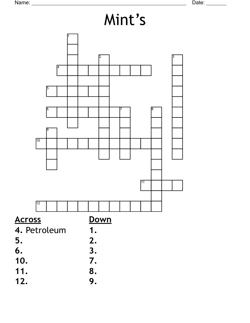 Mint s Crossword WordMint