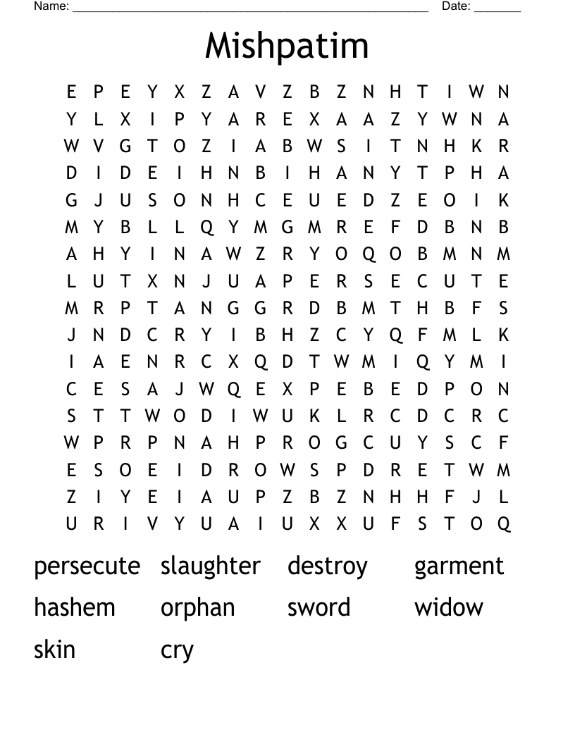 Mishpatim Word Search