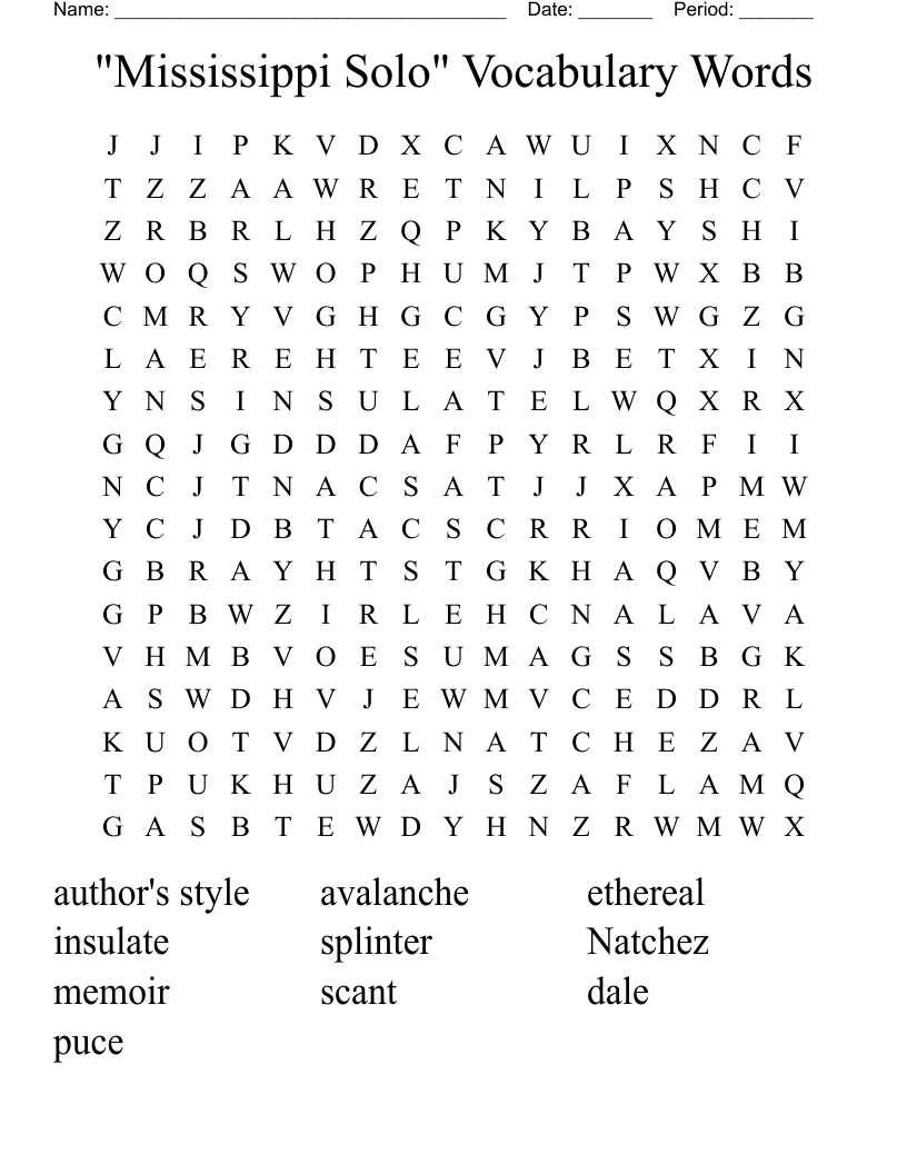 Mississippi Puzzles WordMint