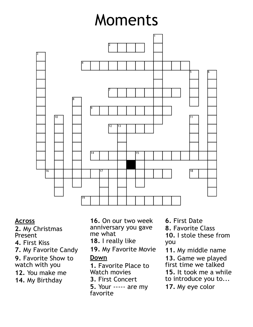 Moments Crossword WordMint