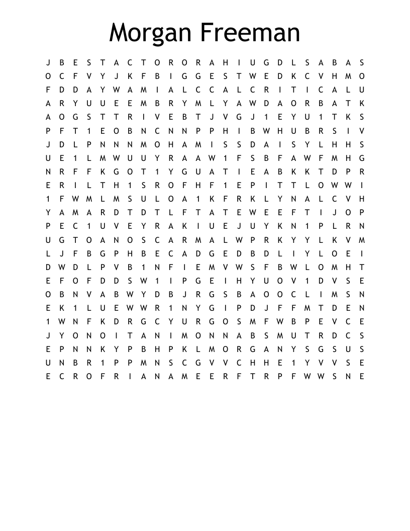 Morgan Freeman Word Search