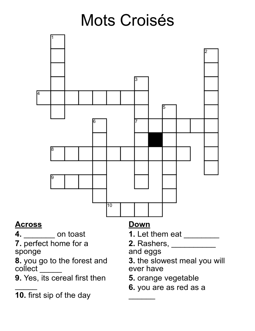 Mots Croisés Crossword