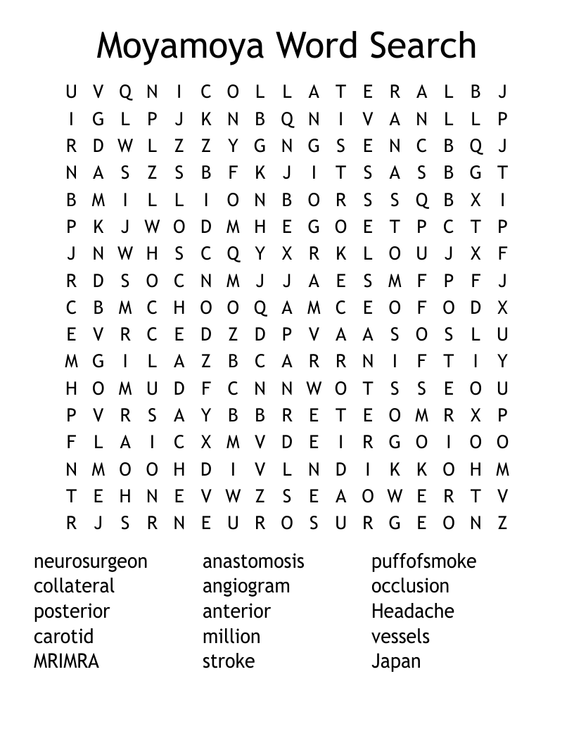 Moyamoya Word Search