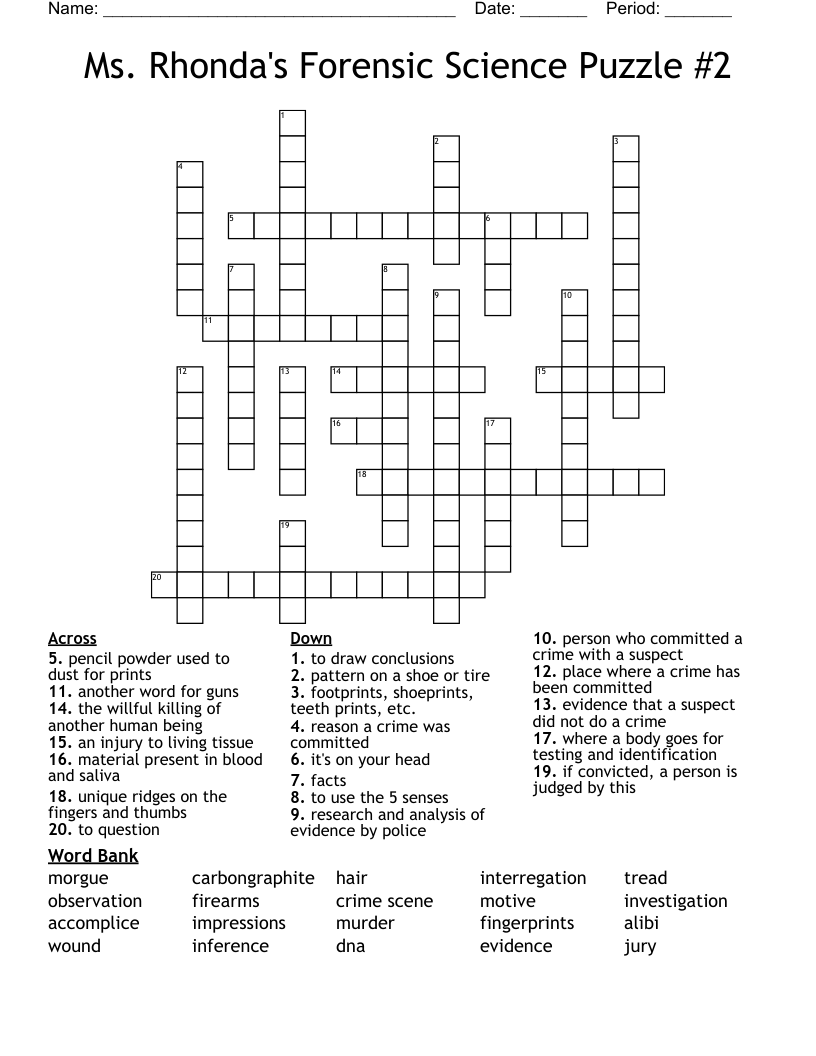 Forensic Science Crossword Puzzle Answers Farberware3piecepolycuttingboardset