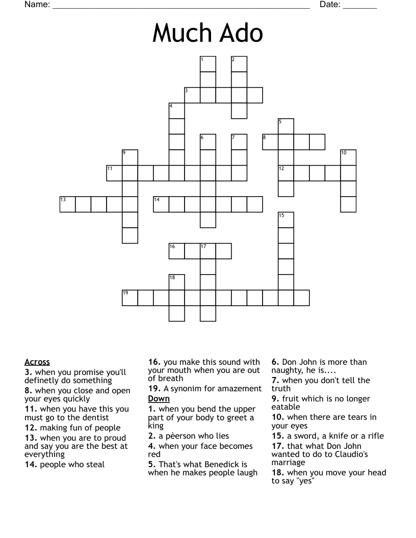 Much Ado Crossword