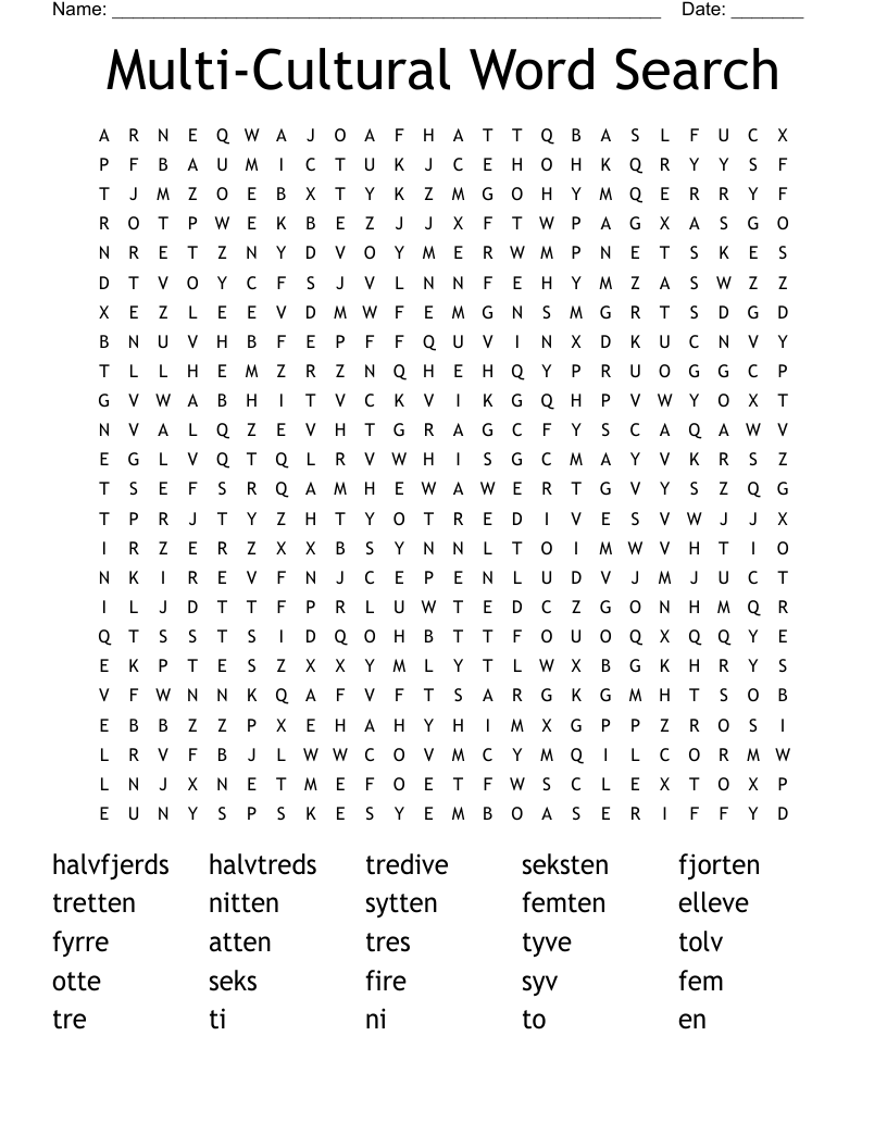 Multi-Cultural Word Search