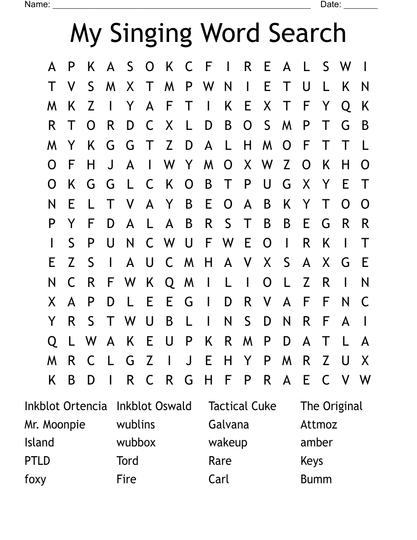 My Singing Word Search