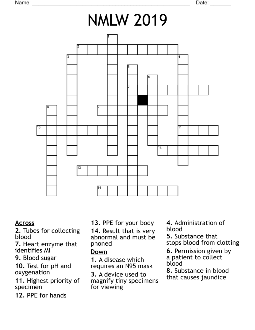 NMLW 2019 Crossword