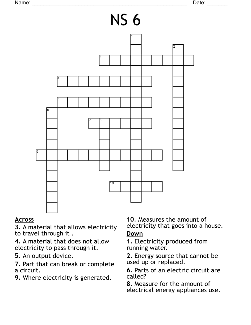 NS 6 Crossword WordMint